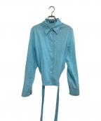 ANN DEMEULEMEESTERアンドゥムルメステール）の古着「変形シャツ」｜スカイブルー