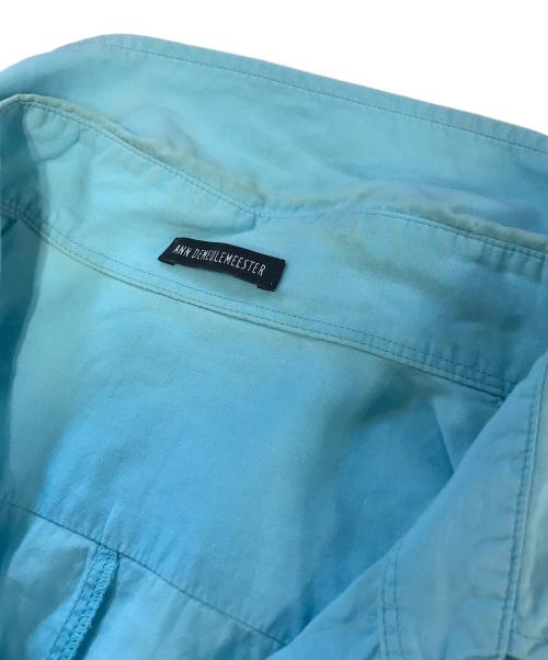 ANN DEMEULEMEESTER（アンドゥムルメステール）ANN DEMEULEMEESTER (アンドゥムルメステール) 変形シャツ スカイブルー サイズ:38の古着・服飾アイテム