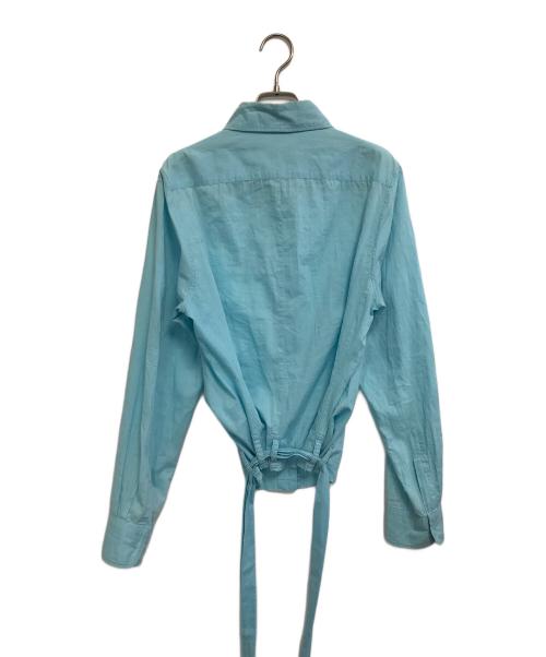 ANN DEMEULEMEESTER（アンドゥムルメステール）ANN DEMEULEMEESTER (アンドゥムルメステール) 変形シャツ スカイブルー サイズ:38の古着・服飾アイテム