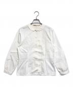 COMME des GARCONSコムデギャルソン）の古着「フラワー刺繍丸襟シャツ」｜ホワイト