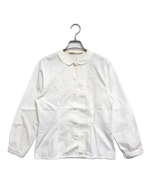 COMME des GARCONS（コムデギャルソン）COMME des GARCONS (コムデギャルソン) フラワー刺繍丸襟シャツ ホワイト サイズ:表記なしの古着・服飾アイテム