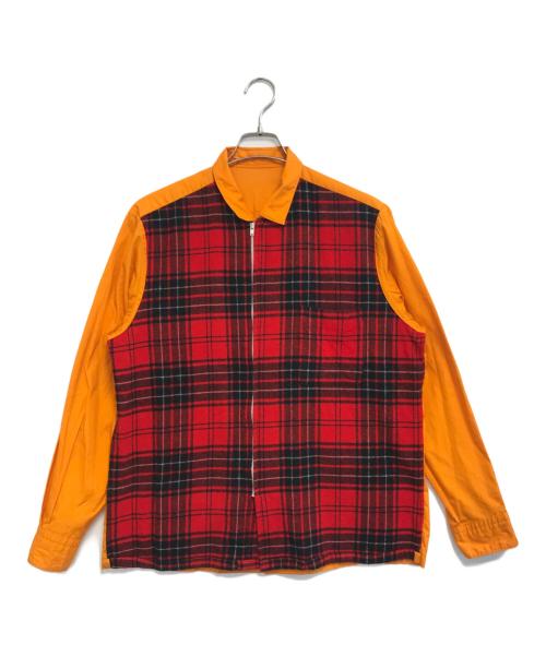 COMME des GARCONS（コムデギャルソン）COMME des GARCONS (コムデギャルソン) リバーシブルドッキングシャツ オレンジ×レッド サイズ:表記なしの古着・服飾アイテム