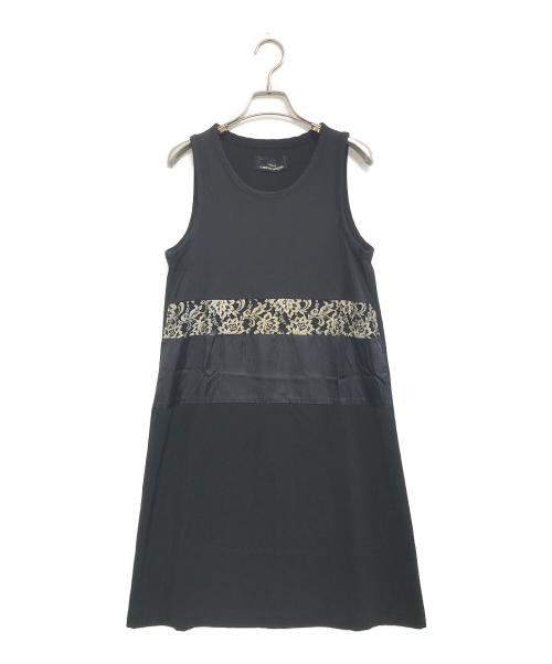 tricot COMME des GARCONS（トリココムデギャルソン）tricot COMME des GARCONS (トリココムデギャルソン) 切替ノースリーブワンピース ブラック サイズ:表記なしの古着・服飾アイテム