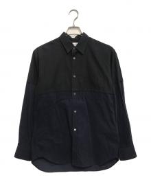 COMME des GARCONS SHIRT（コムデギャルソンシャツ）の古着「異素材切替シャツ」｜ブルー×ブラック