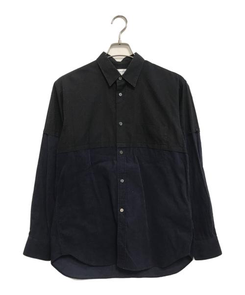 COMME des GARCONS SHIRT（コムデギャルソンシャツ）COMME des GARCONS SHIRT (コムデギャルソンシャツ) 異素材切替シャツ ブルー×ブラック サイズ:Sの古着・服飾アイテム