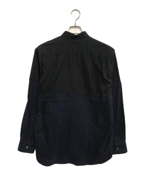 COMME des GARCONS SHIRT（コムデギャルソンシャツ）COMME des GARCONS SHIRT (コムデギャルソンシャツ) 異素材切替シャツ ブルー×ブラック サイズ:Sの古着・服飾アイテム