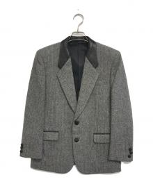 COMME des GARCONS（コムデギャルソン）の古着「襟レザーテーラードジャケット」｜グレー