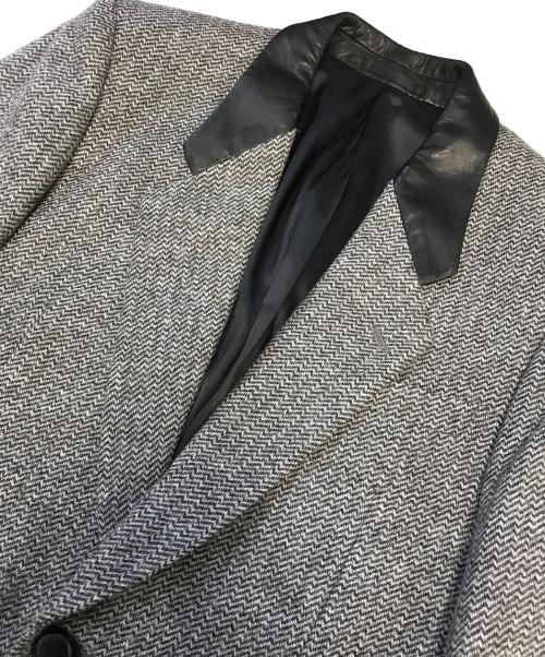 COMME des GARCONS（コムデギャルソン）COMME des GARCONS (コムデギャルソン) 襟レザーテーラードジャケット グレー サイズ:表記なしの古着・服飾アイテム