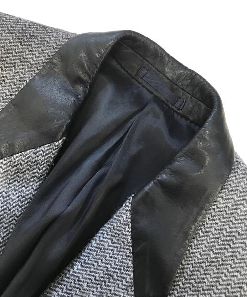 COMME des GARCONS（コムデギャルソン）COMME des GARCONS (コムデギャルソン) 襟レザーテーラードジャケット グレー サイズ:表記なしの古着・服飾アイテム