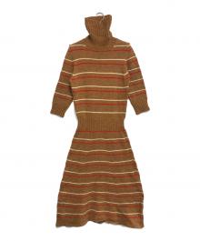 DRIES VAN NOTEN（ドリスヴァンノッテン）の古着「タートルネックニットワンピース」｜ブラウン