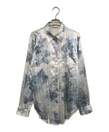 Acne studios（アクネ ストゥディオス）の古着「花柄プリーツシャツ」｜ブルー