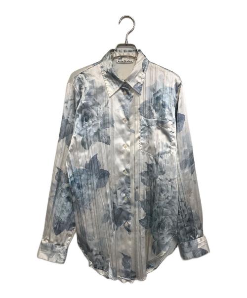Acne studios（アクネ ストゥディオス）Acne studios (アクネ ストゥディオス) 花柄プリーツシャツ ブルー サイズ:32の古着・服飾アイテム