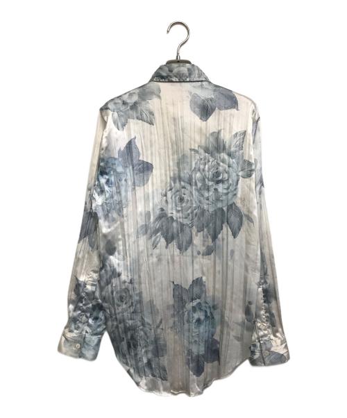 Acne studios（アクネ ストゥディオス）Acne studios (アクネ ストゥディオス) 花柄プリーツシャツ ブルー サイズ:32の古着・服飾アイテム