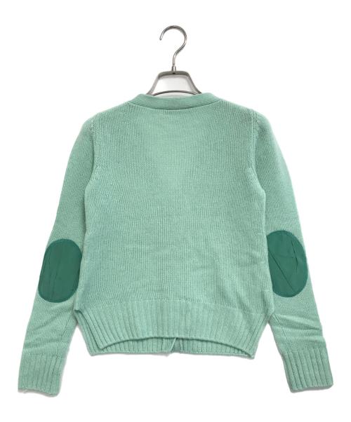 PRADA（プラダ）PRADA (プラダ) エルボーパッチカシミヤカーディガン 黄緑 サイズ:36の古着・服飾アイテム