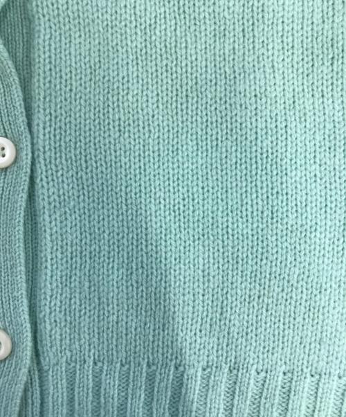 PRADA（プラダ）PRADA (プラダ) エルボーパッチカシミヤカーディガン 黄緑 サイズ:36の古着・服飾アイテム