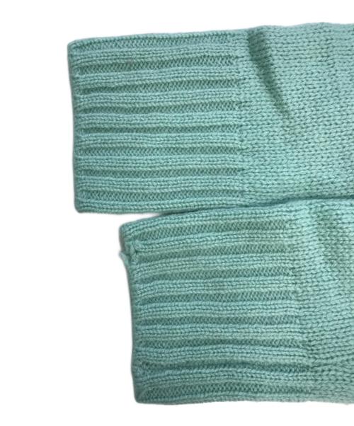 PRADA（プラダ）PRADA (プラダ) エルボーパッチカシミヤカーディガン 黄緑 サイズ:36の古着・服飾アイテム