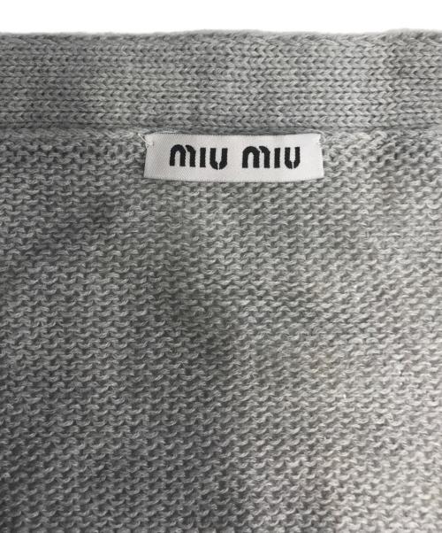 MIU MIU（ミュウミュウ）MIU MIU (ミュウミュウ) レースニットカーディガン グレー サイズ:38の古着・服飾アイテム