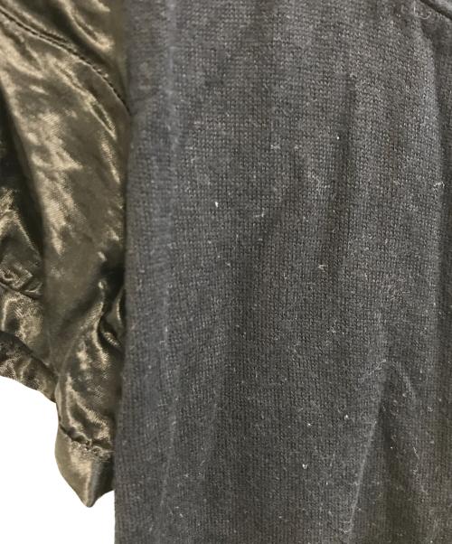 MIU MIU（ミュウミュウ）MIU MIU (ミュウミュウ) 異素材切替半袖ニット カーキ サイズ:Mの古着・服飾アイテム