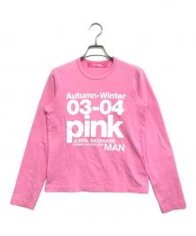 JUNYA WATANABE MAN PINK（ジュンヤワタナベマン ピンク）の古着「ロゴロングスリーブカットソー」｜ピンク