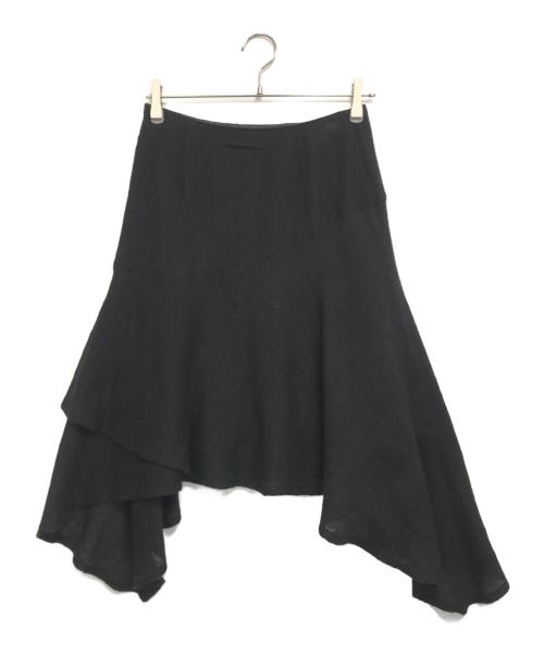 Jean Paul GAULTIER（ジャンポールゴルチェ）Jean Paul GAULTIER (ジャンポールゴルチェ) 変形ウールスカート ブラック サイズ:38の古着・服飾アイテム