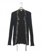 Jean Paul Gaultier FEMMEジャンポールゴルチエ フェム）の古着「リブニットカーディガン」｜ブラック