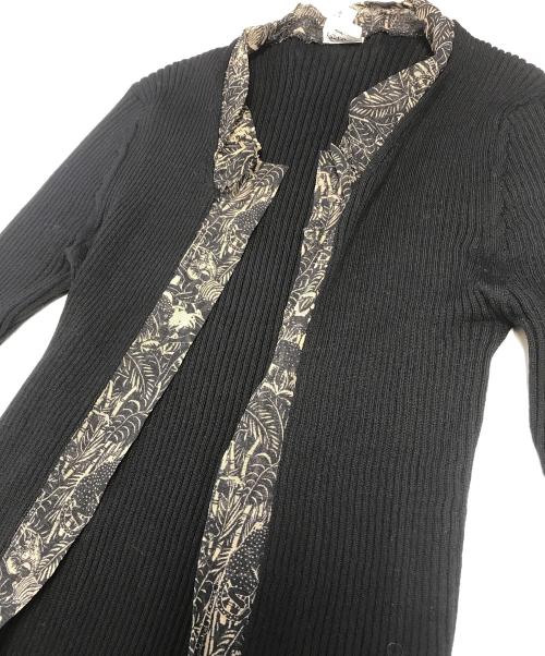 Jean Paul Gaultier FEMME（ジャンポールゴルチエ フェム）Jean Paul Gaultier FEMME (ジャンポールゴルチエ フェム) リブニットカーディガン ブラック サイズ:40の古着・服飾アイテム