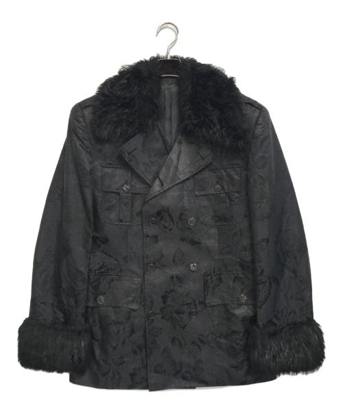 Jean Paul Gaultier homme（ジャンポールゴルチェオム）Jean Paul Gaultier homme (ジャンポールゴルチェオム) ダブルブレストフェイクファージャケット ブラック サイズ:50の古着・服飾アイテム