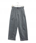 DRIES VAN NOTENドリスヴァンノッテン）の古着「ウエストベルトワイドタックパンツ」｜グレー