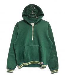 Champion（チャンピオン）の古着「ハーフジップパーカー」｜グリーン