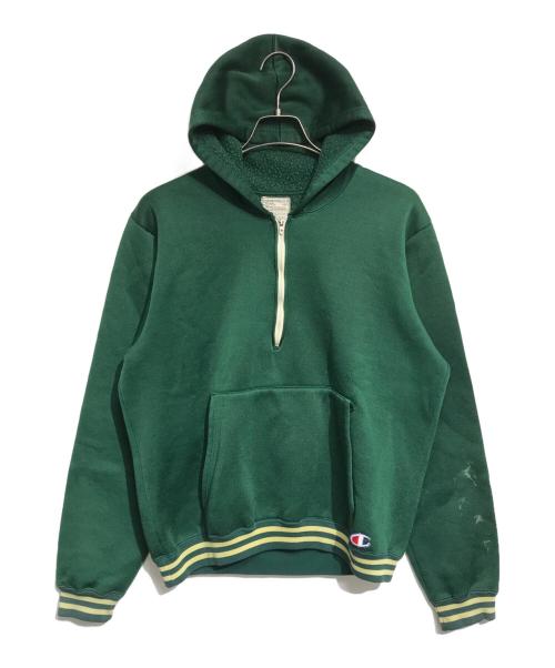 Champion（チャンピオン）Champion (チャンピオン) ハーフジップパーカー グリーン サイズ:Lの古着・服飾アイテム