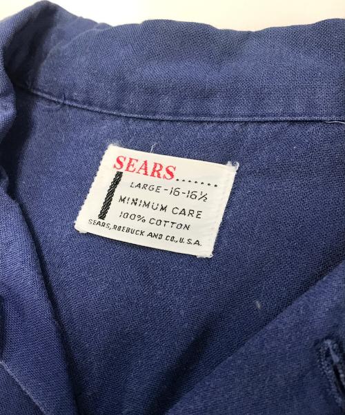 Sears（シアーズ）Sears (シアーズ) オープンカラーコットンシャツ ネイビー サイズ:Lの古着・服飾アイテム