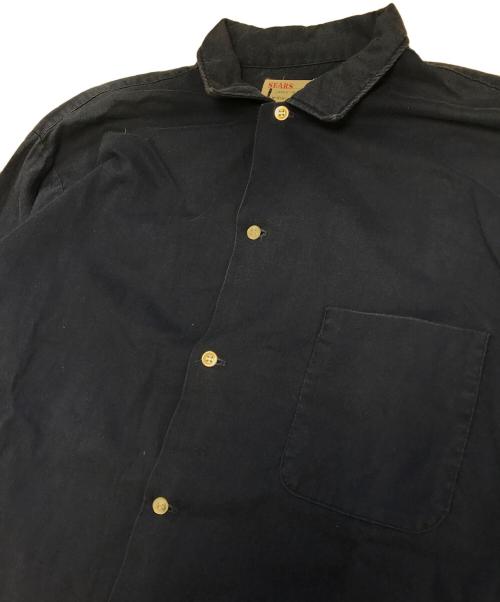 Sears（シアーズ）Sears (シアーズ) オープンカラーコットンシャツ ネイビー サイズ:Lの古着・服飾アイテム
