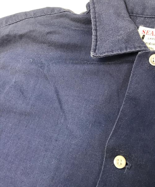 Sears（シアーズ）Sears (シアーズ) オープンカラーコットンシャツ ネイビー サイズ:Lの古着・服飾アイテム