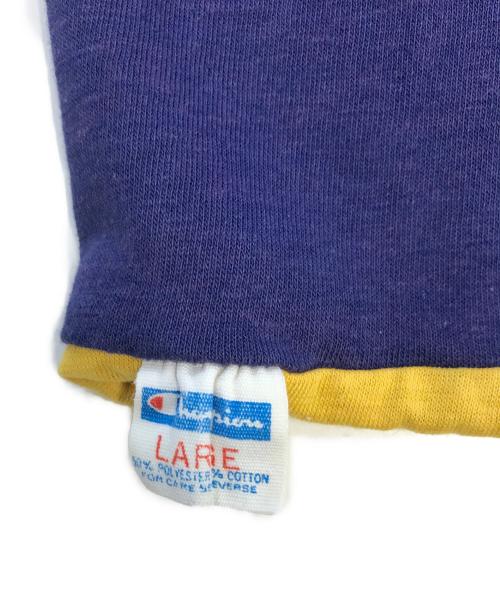 Champion（チャンピオン）Champion (チャンピオン) 70sダブルフェイスTシャツ パープル×イエロー サイズ:Lの古着・服飾アイテム