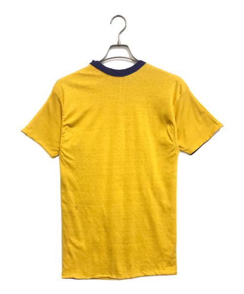 Champion（チャンピオン）Champion (チャンピオン) 70sダブルフェイスTシャツ パープル×イエロー サイズ:Lの古着・服飾アイテム