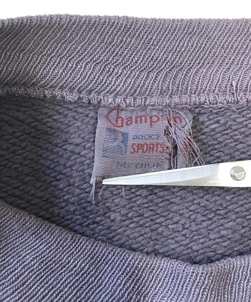 Champion（チャンピオン）Champion (チャンピオン) 三段染み込みプリントスウェット パープル サイズ:MEDIUMの古着・服飾アイテム