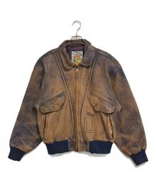 M.JULIAN（エムジュリアン）の古着「レザーボンバージャケット」｜ブラウン