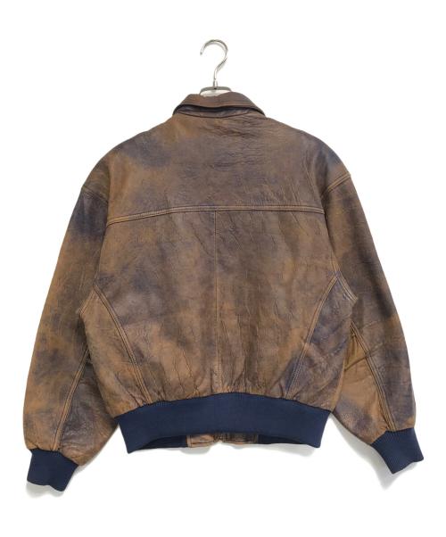 M.JULIAN（エムジュリアン）M.JULIAN (エムジュリアン) レザーボンバージャケット ブラウン サイズ:Sの古着・服飾アイテム