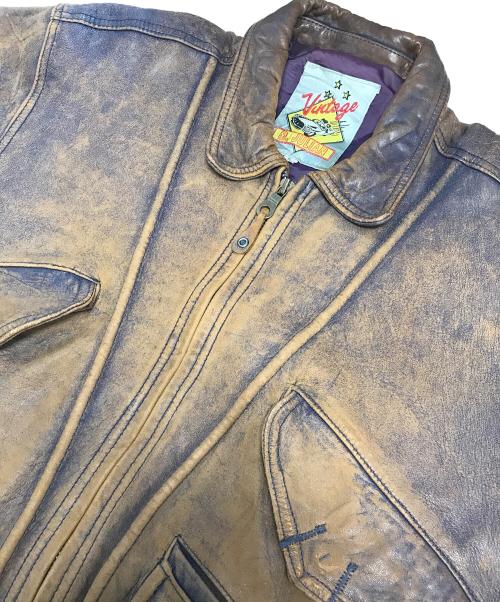 M.JULIAN（エムジュリアン）M.JULIAN (エムジュリアン) レザーボンバージャケット ブラウン サイズ:Sの古着・服飾アイテム