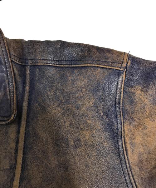 M.JULIAN（エムジュリアン）M.JULIAN (エムジュリアン) レザーボンバージャケット ブラウン サイズ:Sの古着・服飾アイテム