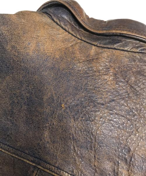 M.JULIAN（エムジュリアン）M.JULIAN (エムジュリアン) レザーボンバージャケット ブラウン サイズ:Sの古着・服飾アイテム