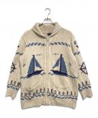 POLO RALPH LAURENポロ・ラルフローレン）の古着「ジップアップニットカーディガン」｜ベージュ