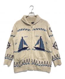 POLO RALPH LAUREN（ポロ・ラルフローレン）の古着「ジップアップニットカーディガン」｜ベージュ