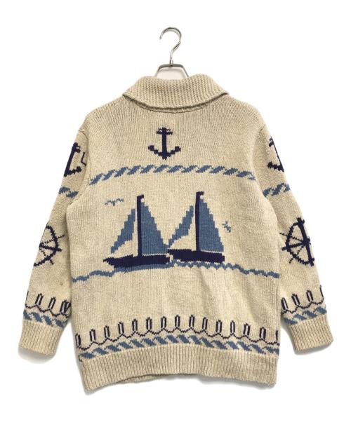 POLO RALPH LAUREN（ポロ・ラルフローレン）POLO RALPH LAUREN (ポロ・ラルフローレン) ジップアップニットカーディガン ベージュ サイズ:Lの古着・服飾アイテム