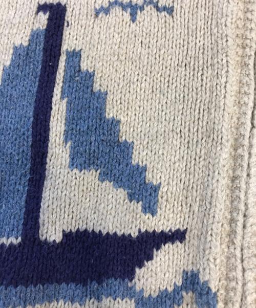 POLO RALPH LAUREN（ポロ・ラルフローレン）POLO RALPH LAUREN (ポロ・ラルフローレン) ジップアップニットカーディガン ベージュ サイズ:Lの古着・服飾アイテム