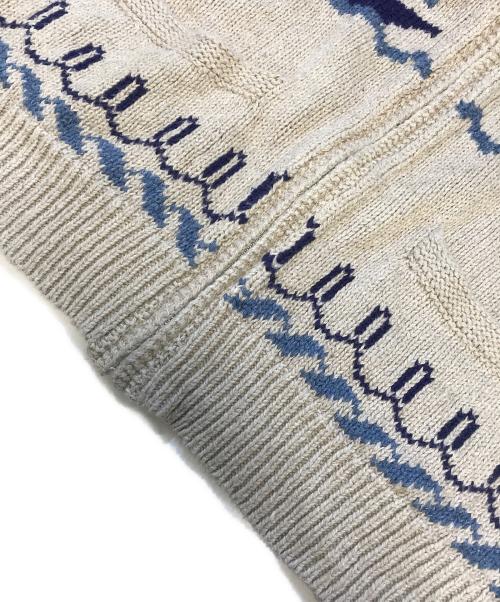 POLO RALPH LAUREN（ポロ・ラルフローレン）POLO RALPH LAUREN (ポロ・ラルフローレン) ジップアップニットカーディガン ベージュ サイズ:Lの古着・服飾アイテム