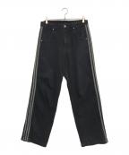adidasアディダス）の古着「デニムトラックパンツ」｜ブラック