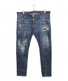 DSQUARED2（ディースクエアード）の古着「ペンキ加工 デニムパンツ」｜インディゴ