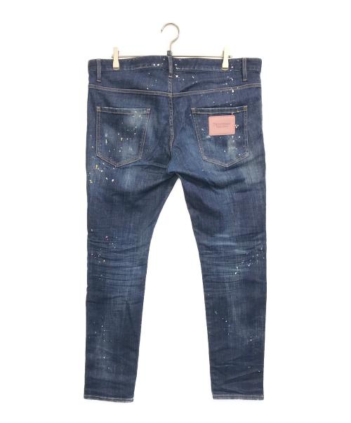 DSQUARED2（ディースクエアード）DSQUARED2 (ディースクエアード) ペンキ加工 デニムパンツ インディゴ サイズ:54の古着・服飾アイテム