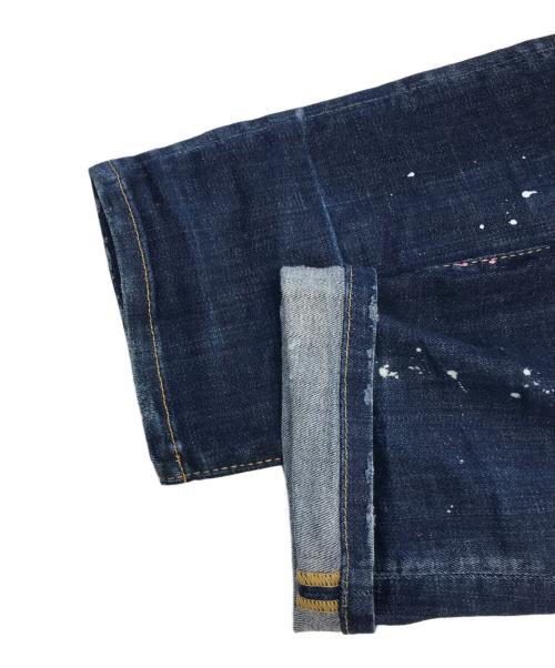 DSQUARED2（ディースクエアード）DSQUARED2 (ディースクエアード) ペンキ加工 デニムパンツ インディゴ サイズ:54の古着・服飾アイテム